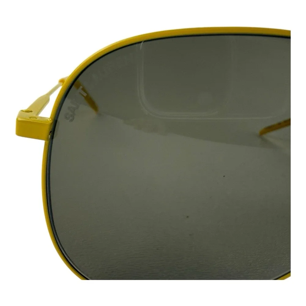 Saint‎ Laurent NEW Aviator Sunglasses Yellow Gray Lens 59/14-145 w/ Case